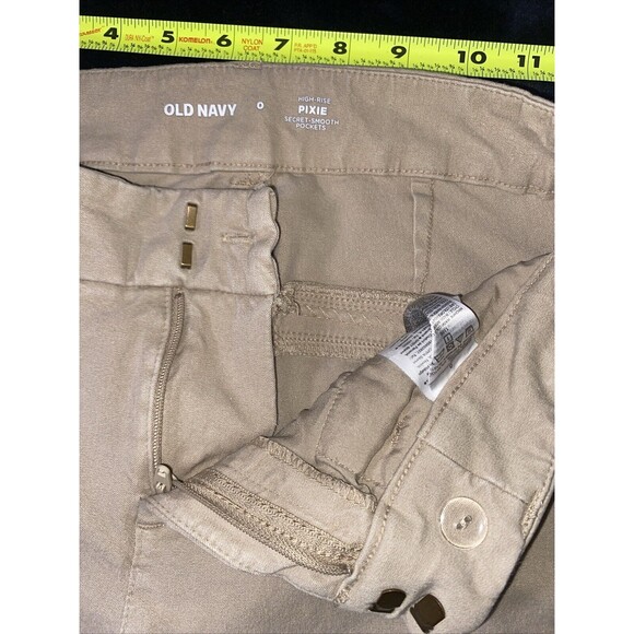 Old Navy Womens Juniors Brown High Rise Pixie Flare Pants Size 0 - Picture 4 of 8